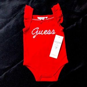* GIRLY * RED * GUESS * ONESIE TANK * SZ 3-6M